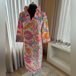 Gretchen Scott Colorful Floral Tunic Dress Size M